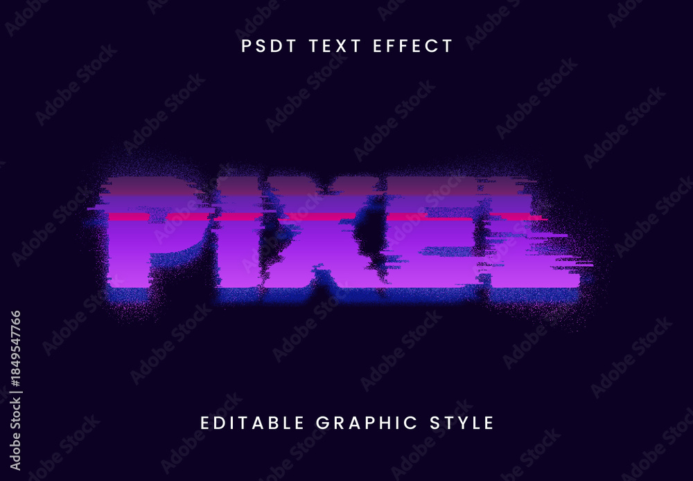 Purple Glitched Pixel Text Effect Distorted Digital Scanlines Font ...