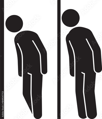 Silhouette of two sad men leaning against the wall feeling bad