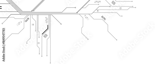 Vectors White Abstract geometric dots and lines connection circuit concept. Hi tech digital connect, communication, High technology concept.
