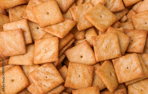 Φωτογραφία Lots of square saltine crackers close-up