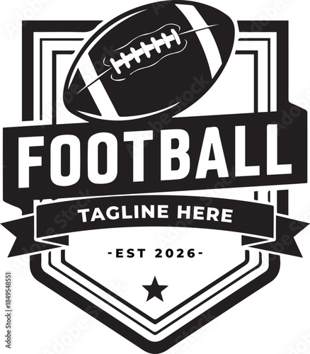 American Football sport logo icon silhouette vector flat design on white background