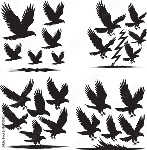 children playing jumping skipping rope and holding umbrella on white background