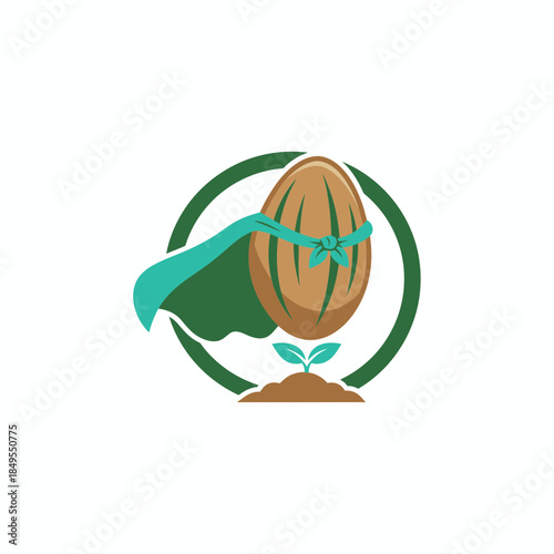 Growing coconut plant Vector