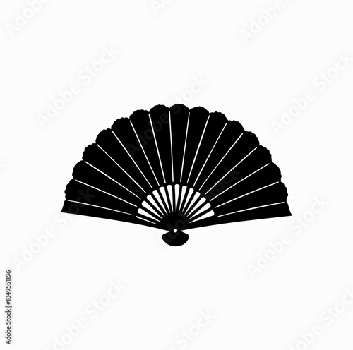 Spanish Hand Fan Silhouette (Abanico) – Traditional Culture Vector