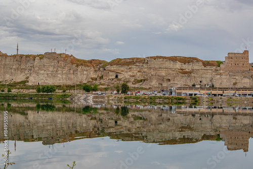 
A view from Birecik district of Şanlıurfa, located on the banks of the Euphrates River. The reflection of the district in the Euphrates River creates an extraordinary sight.