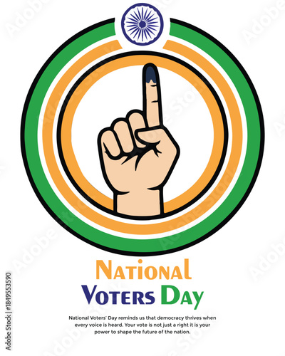National Voters Day Illustration with Voting Awareness and Democracy Concept
