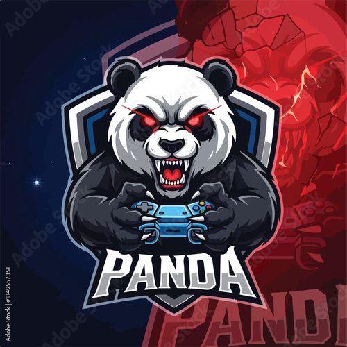 Fierce Panda Gamer Holding Controller for Esports Brand Identity

