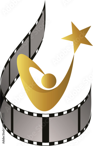 Illustration art of a Creative Film Awards logo with isolated background