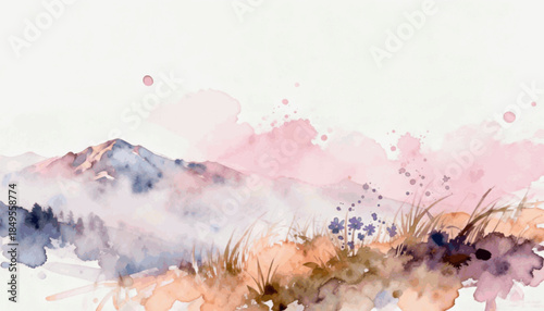 The High Meadow Peaks & Petals isolated watercolor vector illustration svg