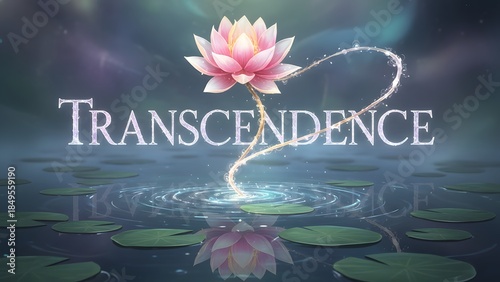 Transcendence Concept with Lotus Flower and Ripples.