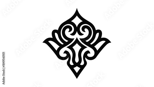 Elegant Black and White Abstract Ornamental Design Element.