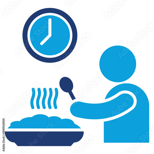 dinner flat blue icon