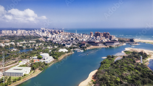 Photography Aerial View of Boao Town, Qionghai, Hainan Province, China