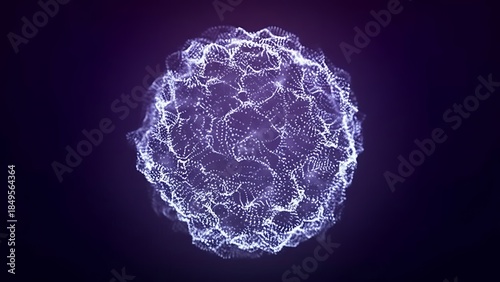 Abstract glowing orb of interconnected nodes against a dark purple background