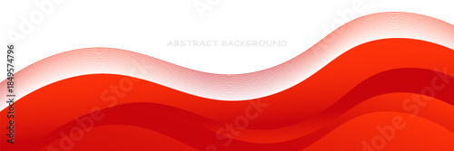 Vector red line background curve element with white space for text and message design, overlapping layers. modern trendy design