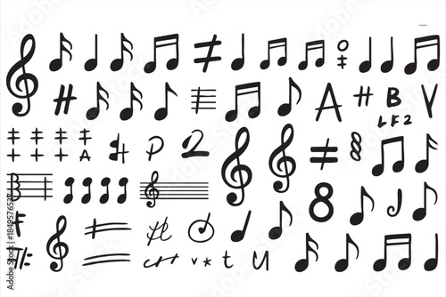 Hand Drawn Musical Symbols Illustration for Music Theory Resources