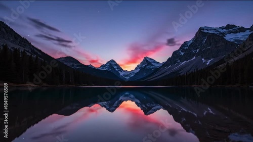 Alpine Sunset Mirror Lake