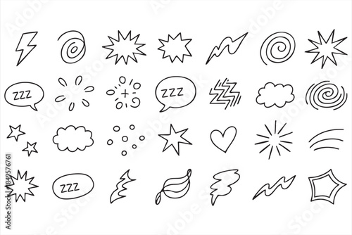 Hand Drawn Doodle Symbols Line Art for Graphic Design and Marketing