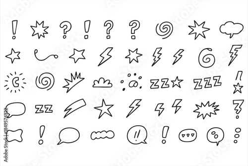 Expressive Doodle Icons Line Art for Social Media and Marketing Content