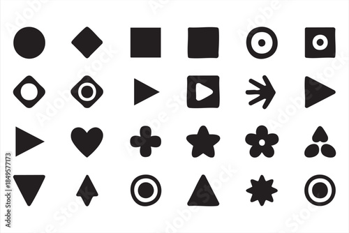 UI Navigation and Media Control Symbols for App Design Systems