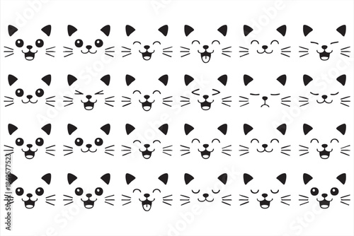 Cute Cat Face Emoji Illustration for Stickers and Messaging Apps