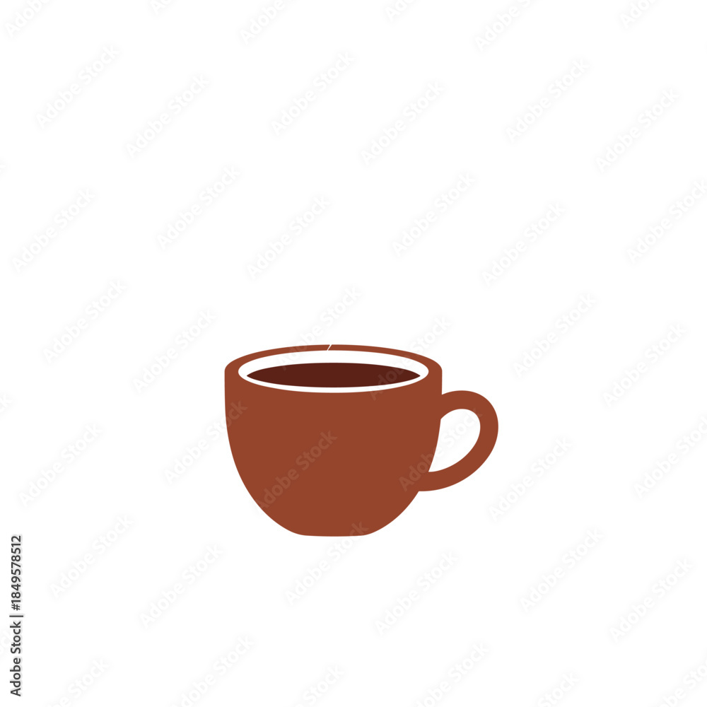 Obraz premium Brown coffee cup on white background