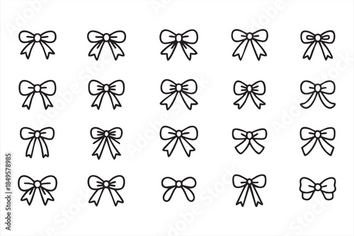Christmas Bow Ribbon Icon Pack for Holiday Gift Wrapping and Branding