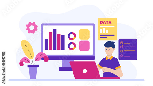 Sales Team Hosting Online Product Demo for Leads. Flat Vector Business Illustration