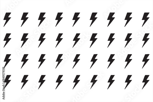 Black Lightning Bolt Icons for Warning Signs and Power Branding