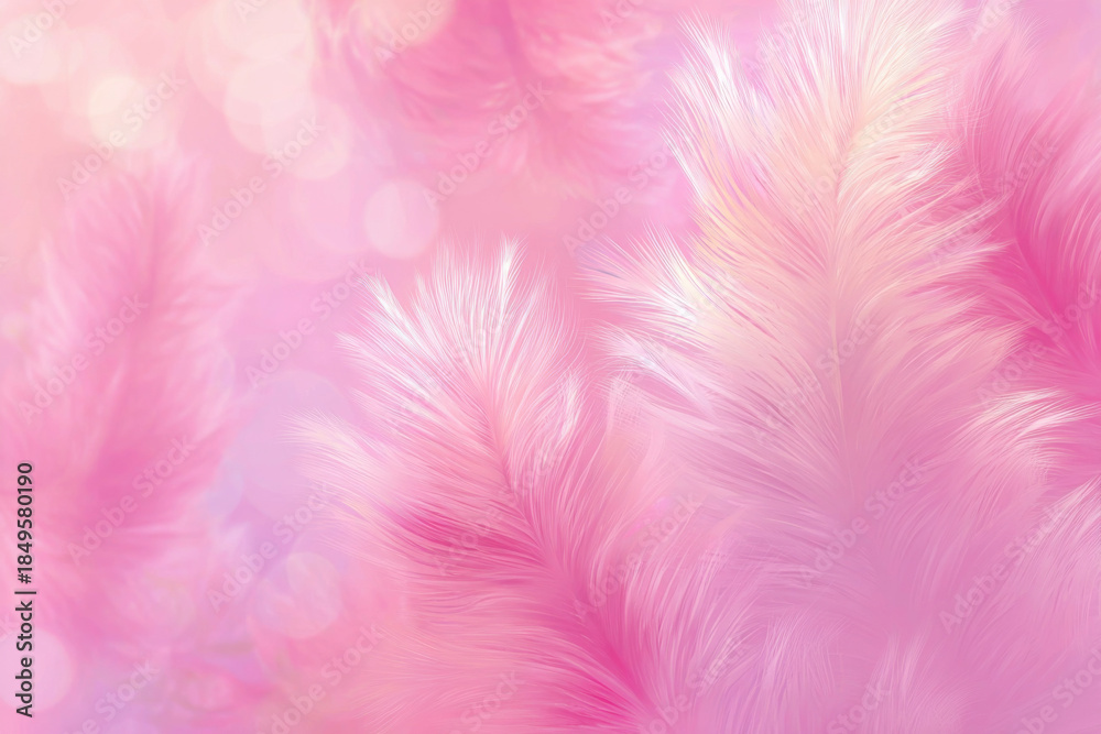 Obraz premium Elegant pink background with soft fluffy feathers texture for beauty and romantic concept