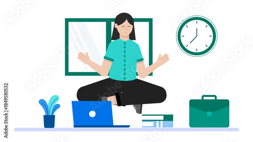 Employees in a Corporate Wellness Program. Business Flat Vector Illustration