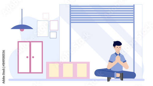 Employees in a Corporate Wellness Program. Business Flat Vector Illustration