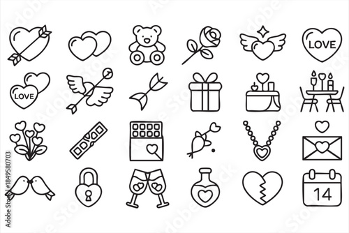 Love Celebration Icons for Valentine Marketing and Promotions