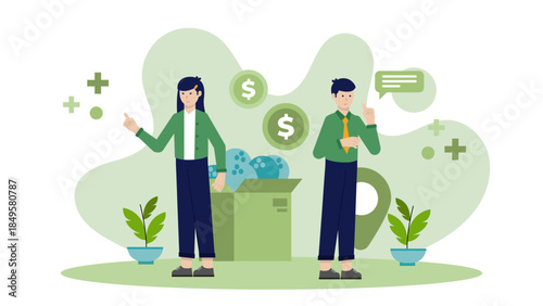 Sustainable Farm to Table Delivery Service. Business Flat Vector Illustration