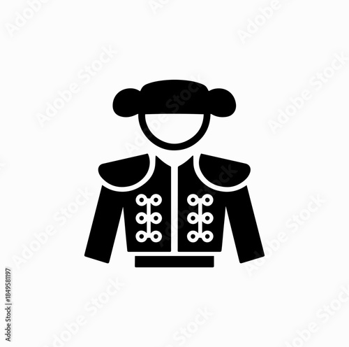 Spanish Matador Costume Silhouette Icon – Traditional Culture Vector