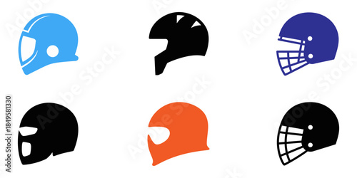 helmet evolution black and white set helmet silhouette