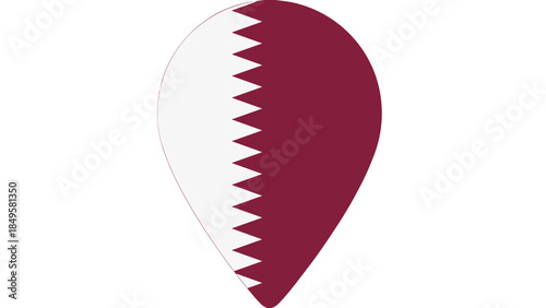 Qatar Flag Location Pin Icon
