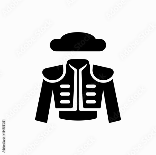 Spanish Matador Costume Silhouette Icon – Traditional Culture Vector