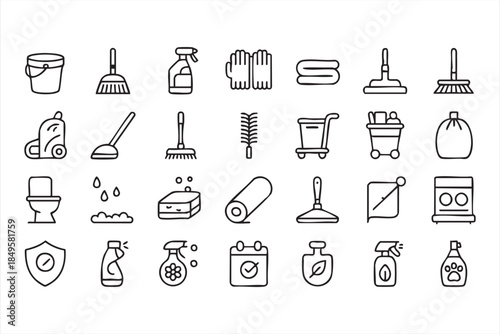 Cleaning and Disinfection UI Icons for Home Service Applications