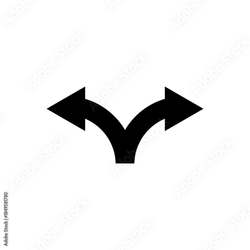 Two arrows different directions. Vector icon. Two double curved semicircular arrows pointing in opposite directions.
