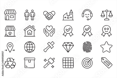 Business Trust and Brand Icons for Corporate UI Design