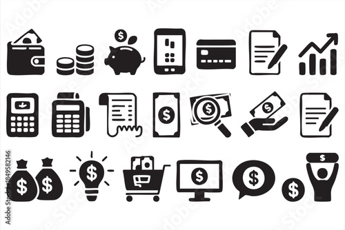 Business Finance Icons for Analytics Dashboards and Enterprise Apps
