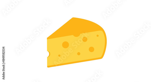 Delicious Yellow Cheese Wedge with Holes.