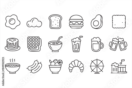 Food Menu Icons for Restaurant UI and Ordering Systems