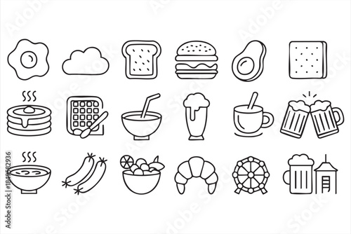 Drink and Beverage Icons for Cafe and Bar App Design