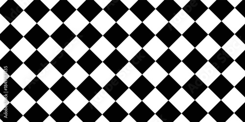 Black and white chess pattern. Checkerboard seamless vector illustration. Abstract checkered checkerboard for game. Grid geometric square shape. Race flag.