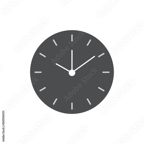Modern minimalist clock face with white hands