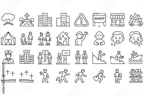 Manufacturing and CNC Workflow Line Icons for Engineering