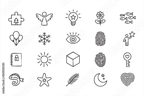 Abstract Symbol Line Icons for Meaningful UI and Concept Design