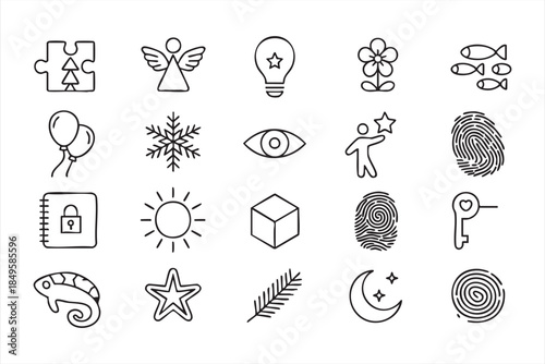 Abstract Idea and Insight Icons for Modern UI Design